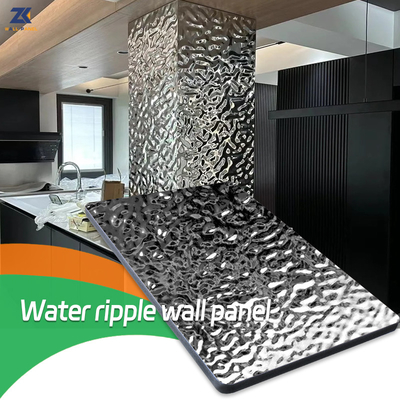 คุณภาพ ถ่านไม้ไผ่แผ่นเรียบ Water Ripple Panel 1220*2440mm โรงงาน
